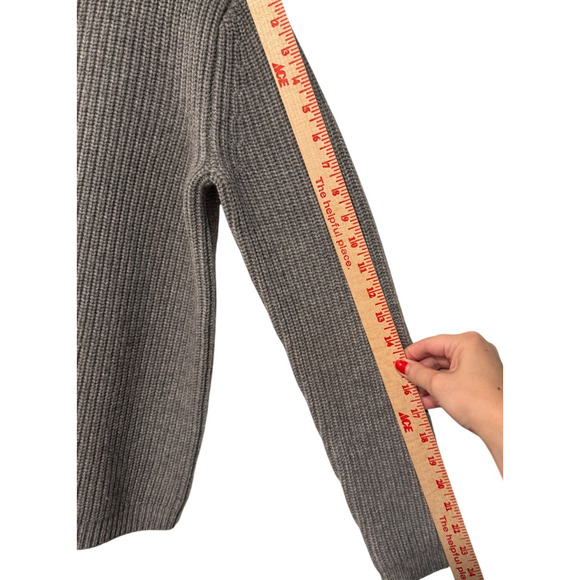 NEW! Jenni Kayne XS Oversized 100% Cashmere $545 Turtleneck Sweater Boxy Gray - Picture 7 of 11